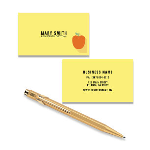 Yellow Registered Dietician With Apple Enclosure Card