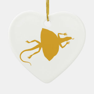 Yellow reptile ceramic ornament