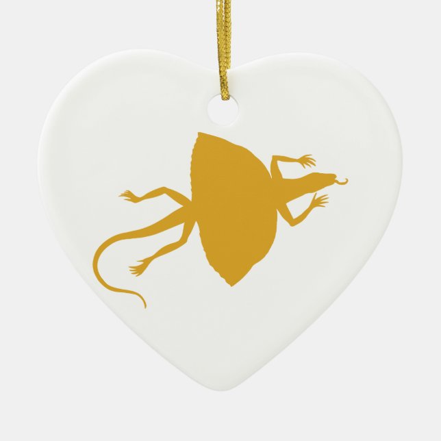Yellow reptile ceramic ornament (Front)