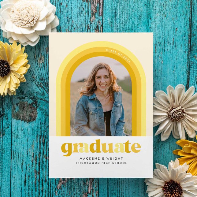 Yellow Retro Arch Graduation Announcement (Creator Uploaded)