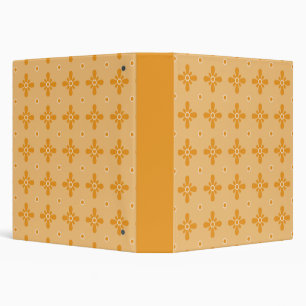 Yellow Retro Flower Binder (For School, Office)