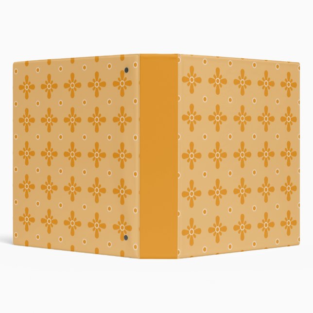 Yellow Retro Flower Binder (For School, Office) (Background)