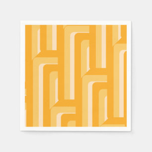 Yellow Retro Geometric Napkin