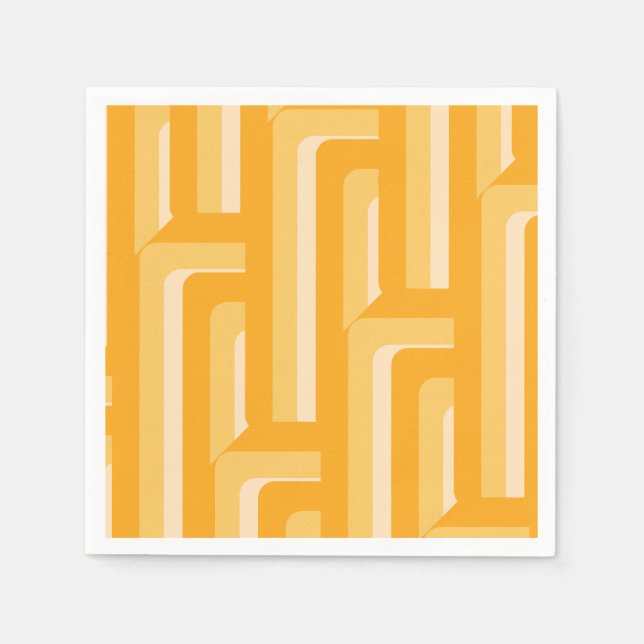 Yellow Retro Geometric Napkin (Front)