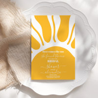 Yellow Retro Here Comes the Sun Bridal Shower 