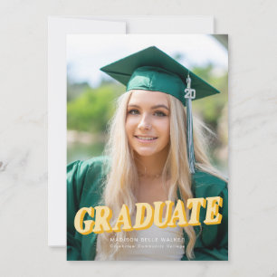 Yellow Retro Typography Graduation Announcement