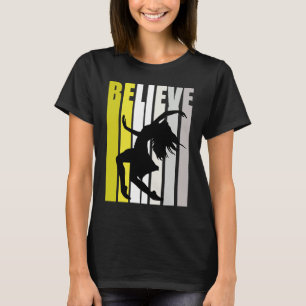 Yellow Retro Womens Believe Dance Motivational Ins T-Shirt