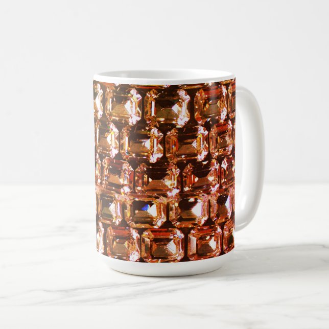 Yellow Rhinestone, yellow diamonds, gemstone  Coffee Mug (Front Right)