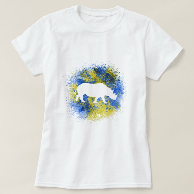 Yellow Rhinoceros T-Shirt (Design Front)
