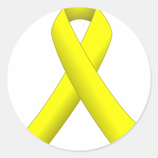 Yellow Ribbon Classic Round Sticker