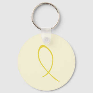 Yellow Ribbon Customizable Keychain