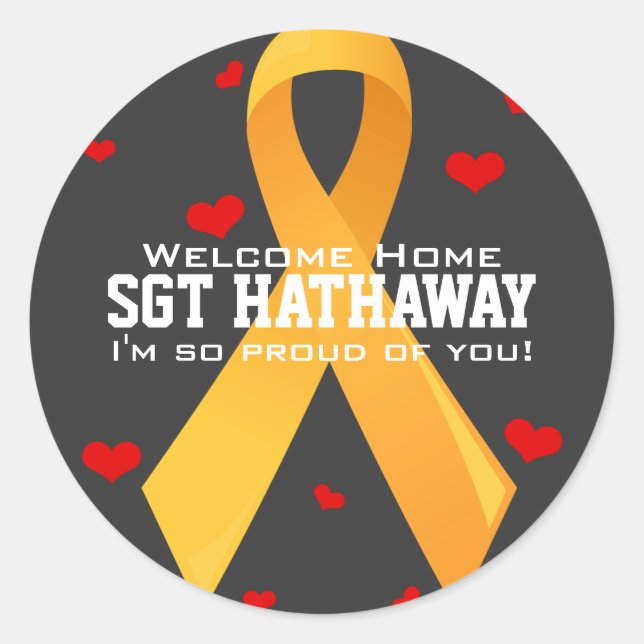 Yellow Ribbon: Dark Classic Round Sticker (Front)