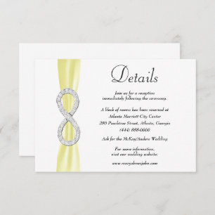 Yellow Ribbon Diamond Infinity Wedding Details Enclosure Card