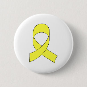 Yellow Ribbon Drawing 2 Inch Round Button
