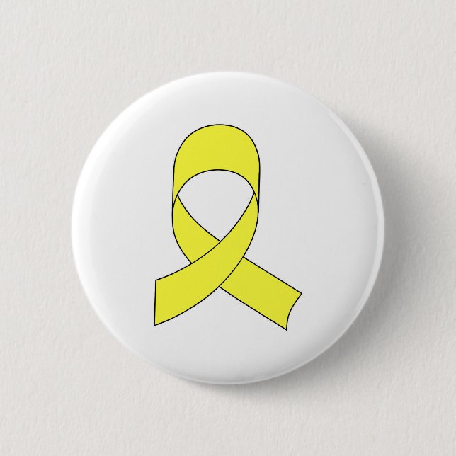 Yellow Ribbon Drawing 2 Inch Round Button (Front)