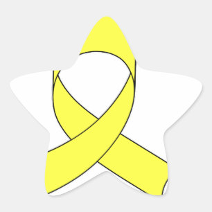 Yellow Ribbon Drawing Star Sticker
