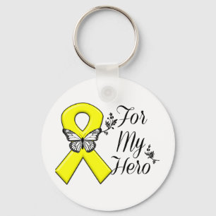 Yellow Ribbon For My Hero Keychain