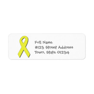 Yellow Ribbon Mailing Labels 