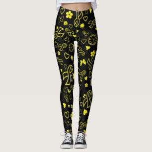 Yellow Ribbon Multi Print...Endometriosis Leggings