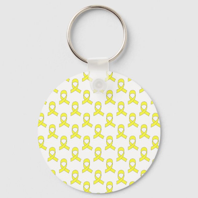 Yellow Ribbon Pattern Keychain (Front)