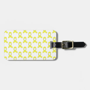 Yellow Ribbon Pattern Luggage Tag