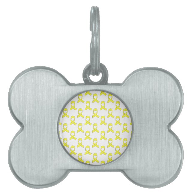Yellow Ribbon Pattern Pet Tag (Front)