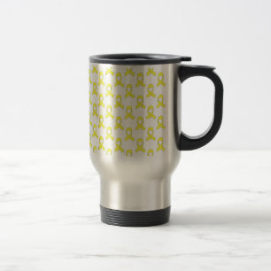 Yellow Ribbon Pattern Travel Mug
