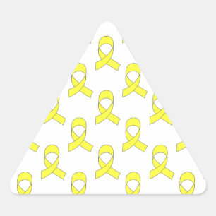 Yellow Ribbon Pattern Triangle Sticker