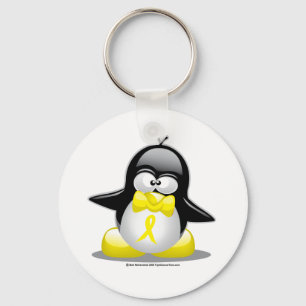 Yellow Ribbon Penguin Keychain