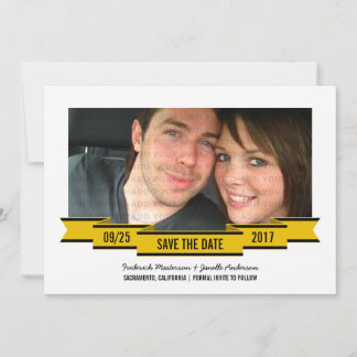 Yellow Ribbon Photo Save the Date Invite