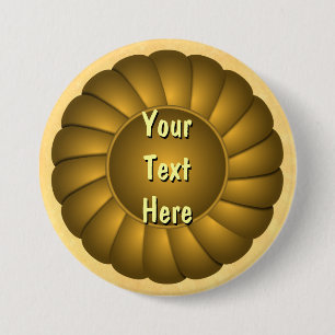 Yellow Ribbon Rosette to Personalize 3 Inch Round Button