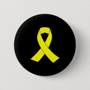Yellow Ribbon Sarcoma Bone Cancer Awareness 2 Inch Round Button