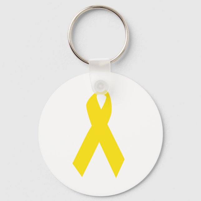Yellow Ribbon / Suicide Awareness Keychain (Front)