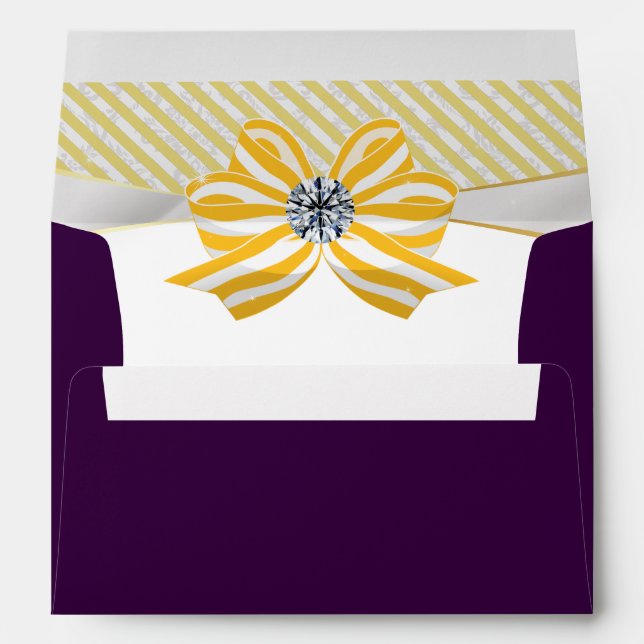 Yellow Ribbon with Damask Pattern Variation Envelopes (Back (Bottom))