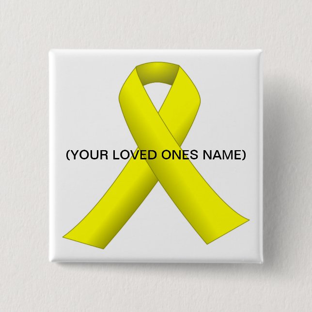 Yellow Ribbon (Your Loved One Name) Button (Front)