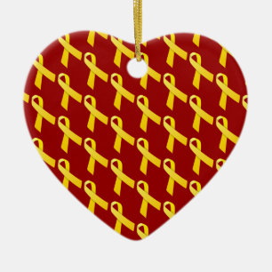 Yellow Ribbons Ceramic Ornament