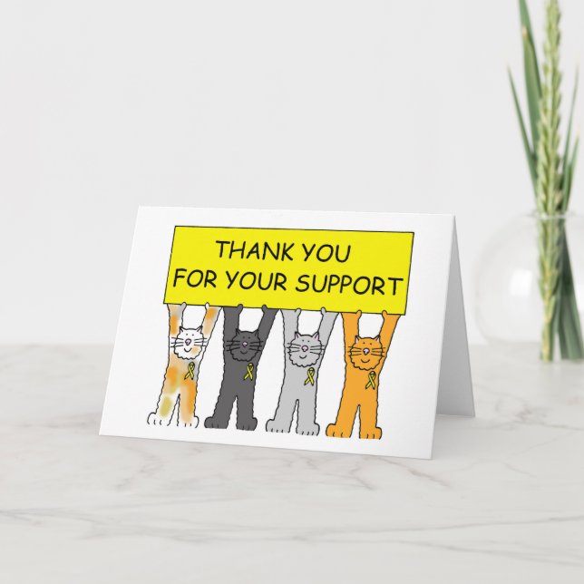 Yellow Ribbons, Thank You for Your Support. Card (Front)
