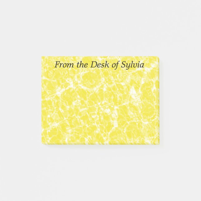 Yellow Ripples Personalized Post It Note (Front)