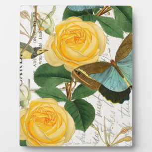 Yellow Romantic Roses Plaque