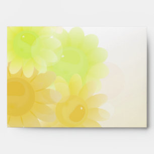 Yellow romantic vintage flowers envelopes