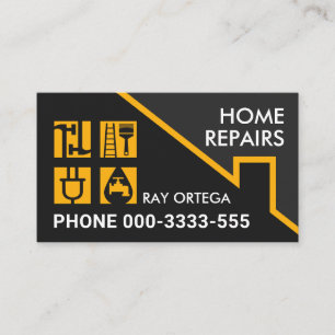 Yellow Roof Handyman's Window Pane Business Card