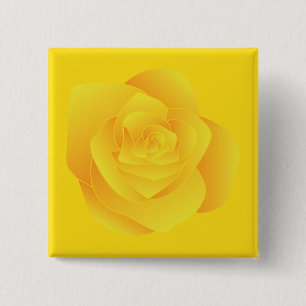 Yellow Rose 2 Inch Square Button