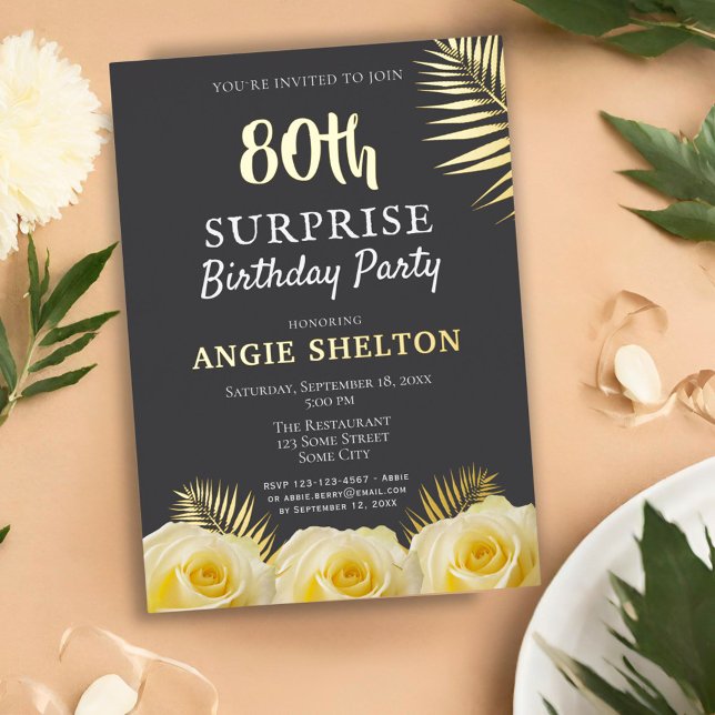 Yellow Rose 80th Surprise Birthday Party Gold (Creator Uploaded)