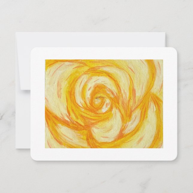 Yellow Rose abstract original artwork Holiday Card (Front)