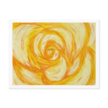 Yellow Rose abstract original artwork Postcard