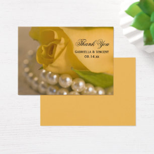 Yellow Rose and White Pearls Wedding Favor Tags