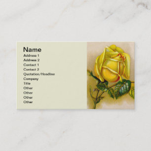 Yellow Rose Antique Vintage Print Fine Art Business Card