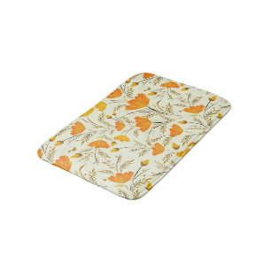 Yellow rose bath mat