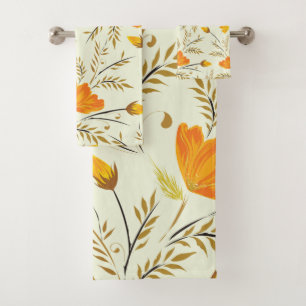 Yellow rose bath towel set