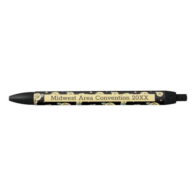 Yellow Rose | Black & Yellow Personalized Ink Pen (Front)
